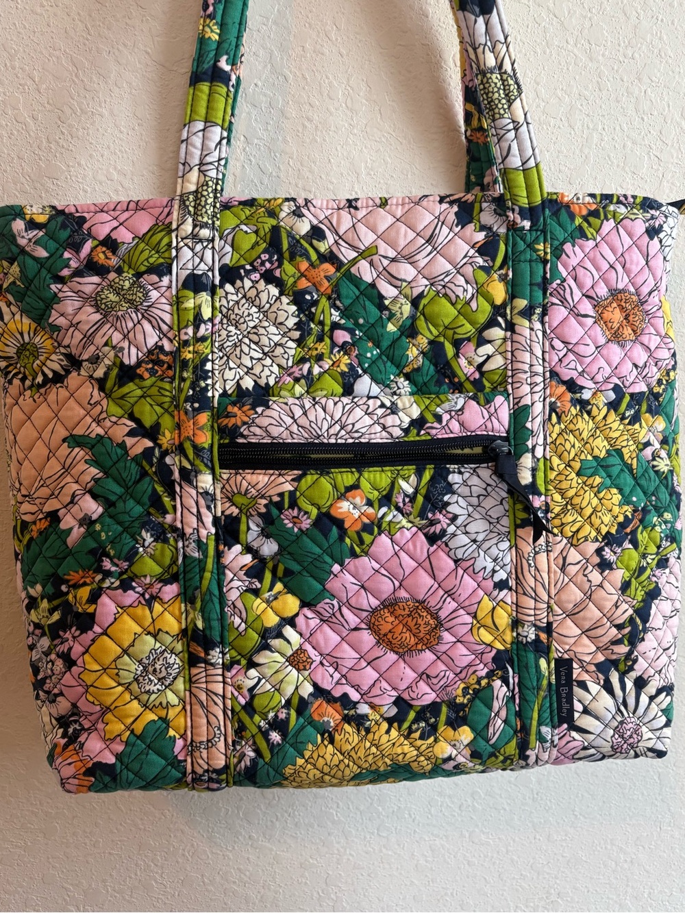 Vera Bradley Large Quilted Tote in Bloom Bloom Green - Picture 2 of 9
